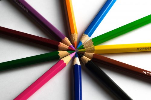 Pencils of multiple colours