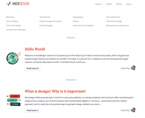 Example of a website with a simple layout and design