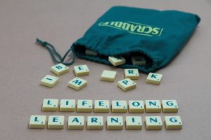 Scrabble words "lifelong learning"